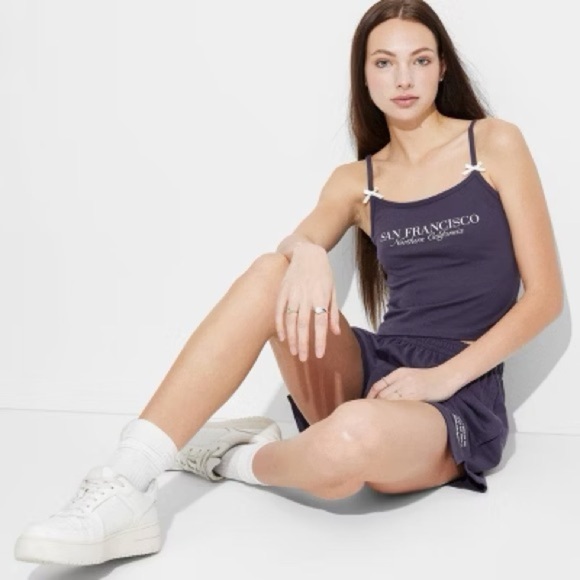 Wild Fable Blue Sleeveless Crop Camisole - Picture 1 of 6